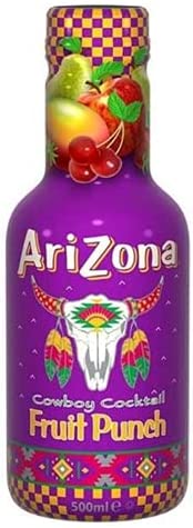 Arizona, Fruit Punch, Deliziosa Bevanda al Sapore di Frutta, Gusto Dolce e Delicato, Ideale da Gustare in Ogni Momento, Senza Aromi e Coloranti Artificiali, 6 Bottiglie PET da 500 mL